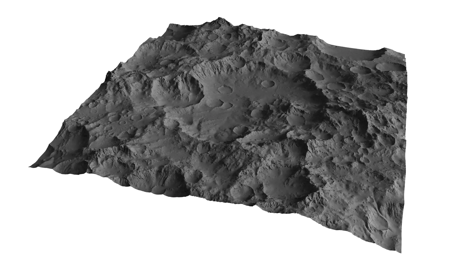Lunar craters on the lunar surface 3D model