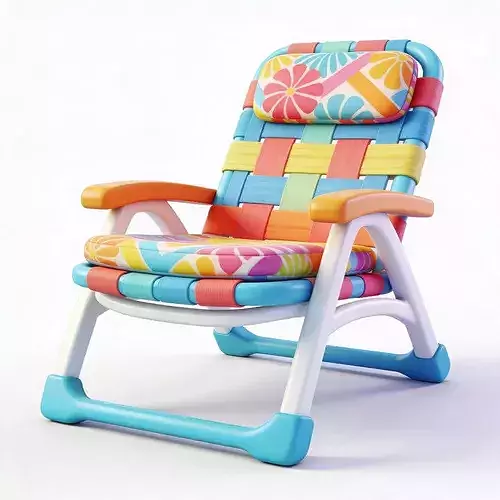 Stylized 3D Summer Beach Chair Model