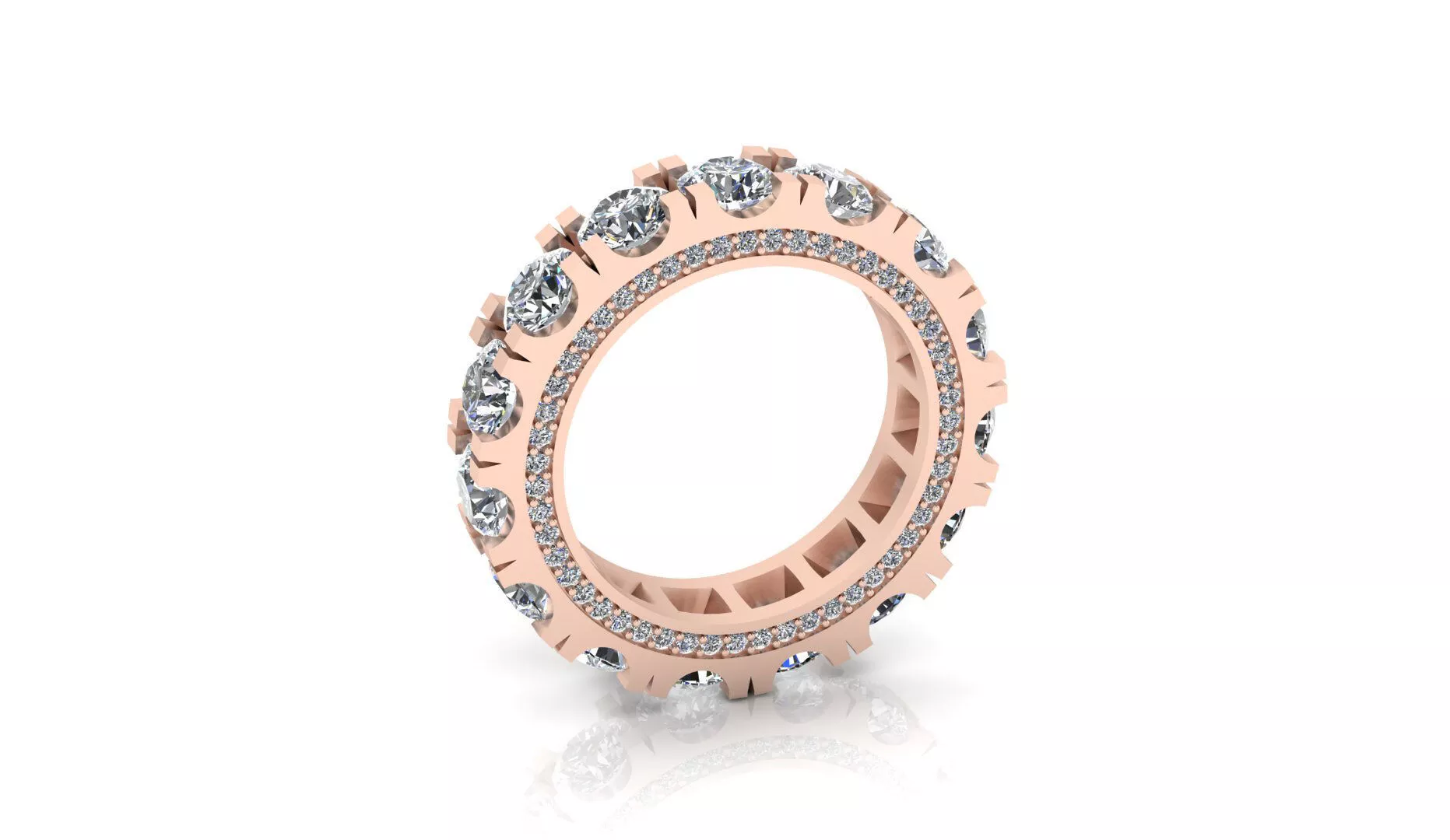 round eternity engagement jewelry ring 3D print model