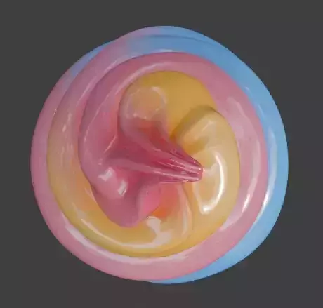 Stylized 3D Rainbow Swirl Ice Cream Model Low-poly 3D model 7