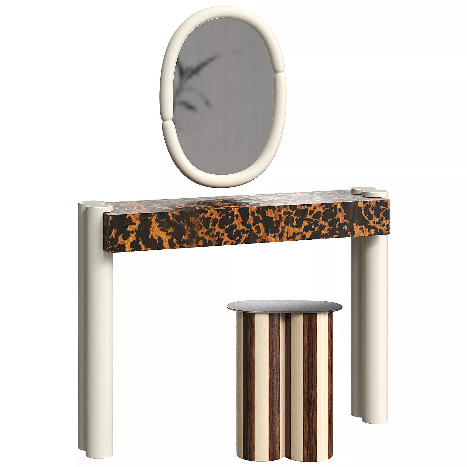 Console and stool Tortuga by designer Hermine Torikian 3D model