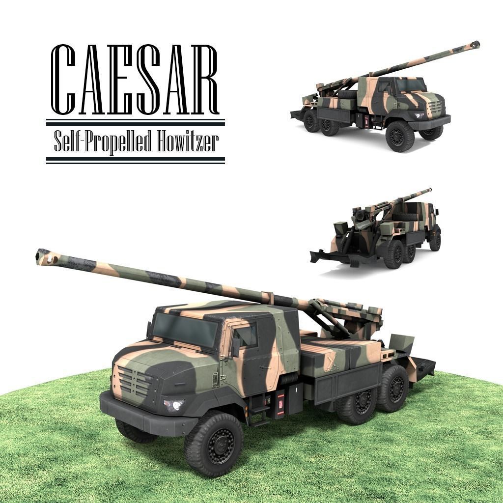 CAESAR Self-Propelled Howitzer Low-poly 3D model_0