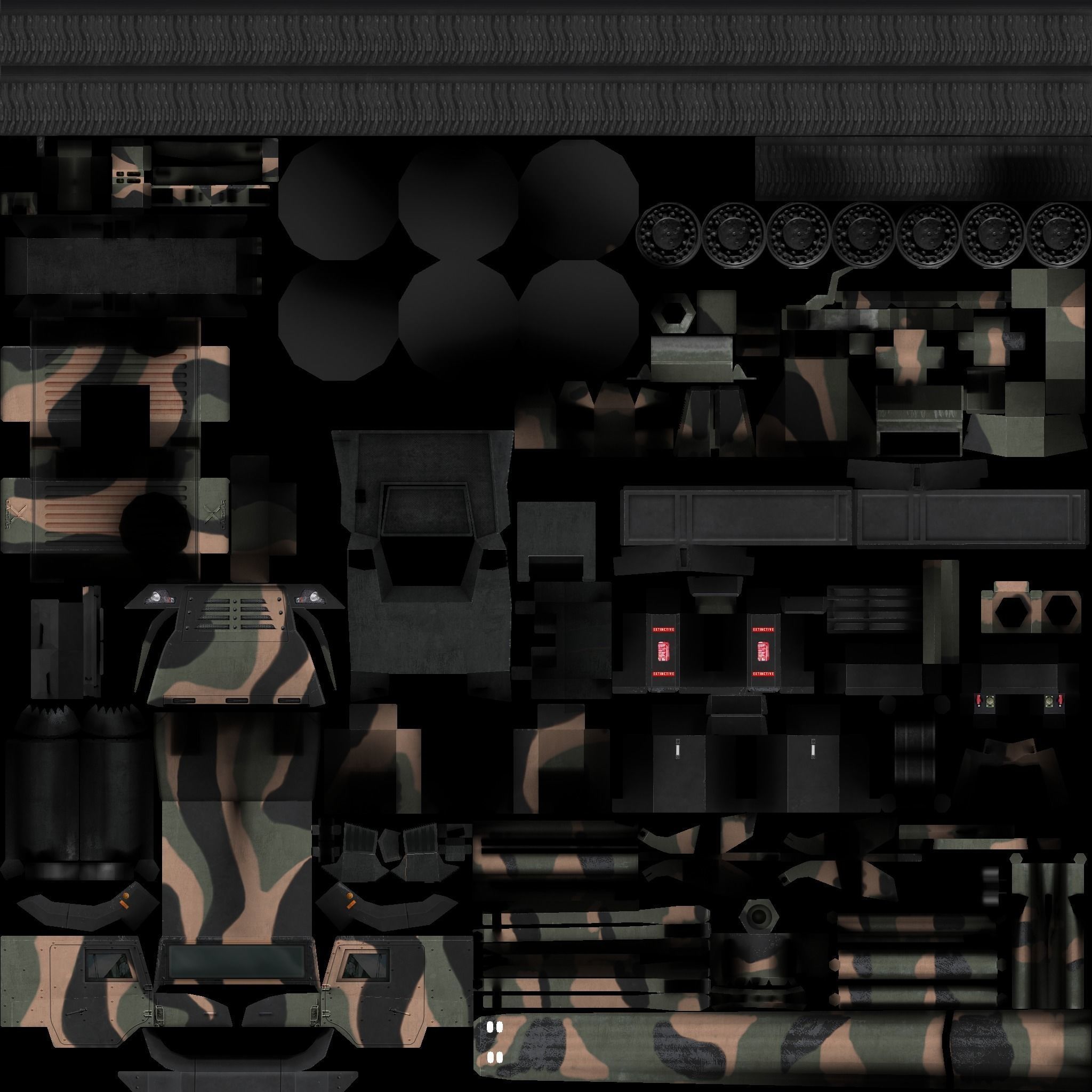 CAESAR Self-Propelled Howitzer Low-poly 3D model_9