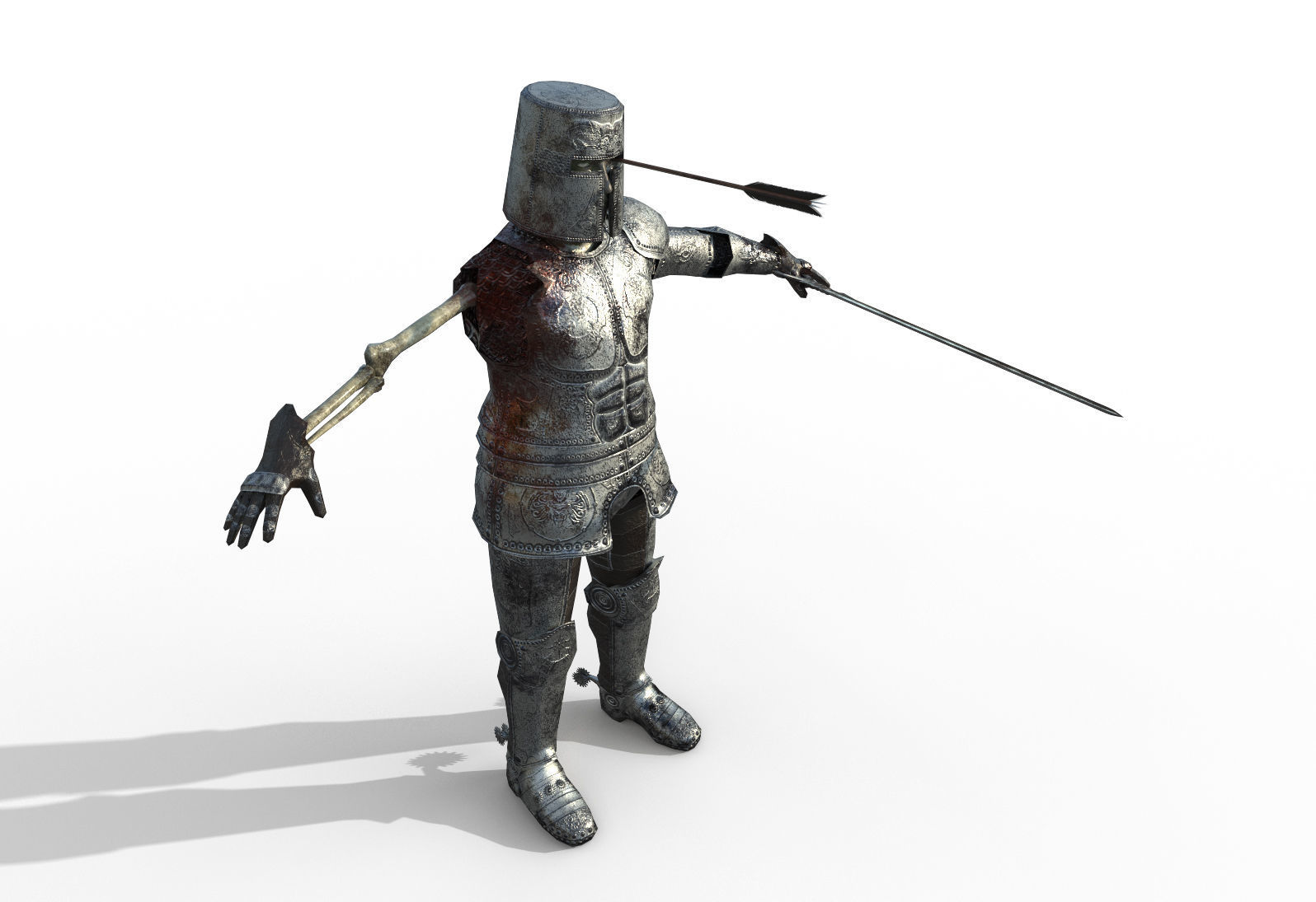 Dead Knight Rigged PBR Character Low-poly 3D model_5