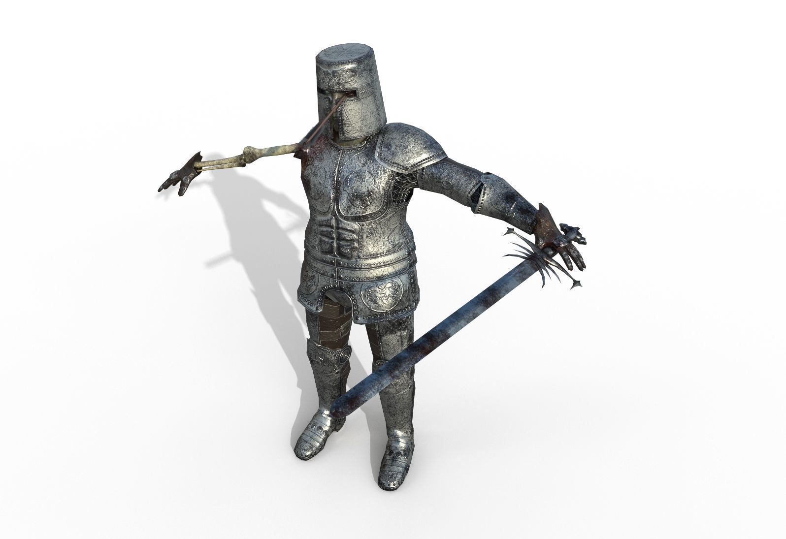 Dead Knight Rigged PBR Character Low-poly 3D model_3