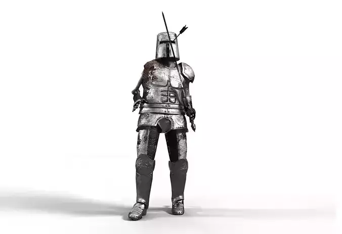 Dead Knight Rigged PBR Character Low-poly 3D model