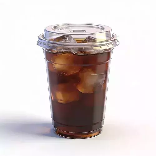 Stylized 3D Iced Coffee Cup Model
