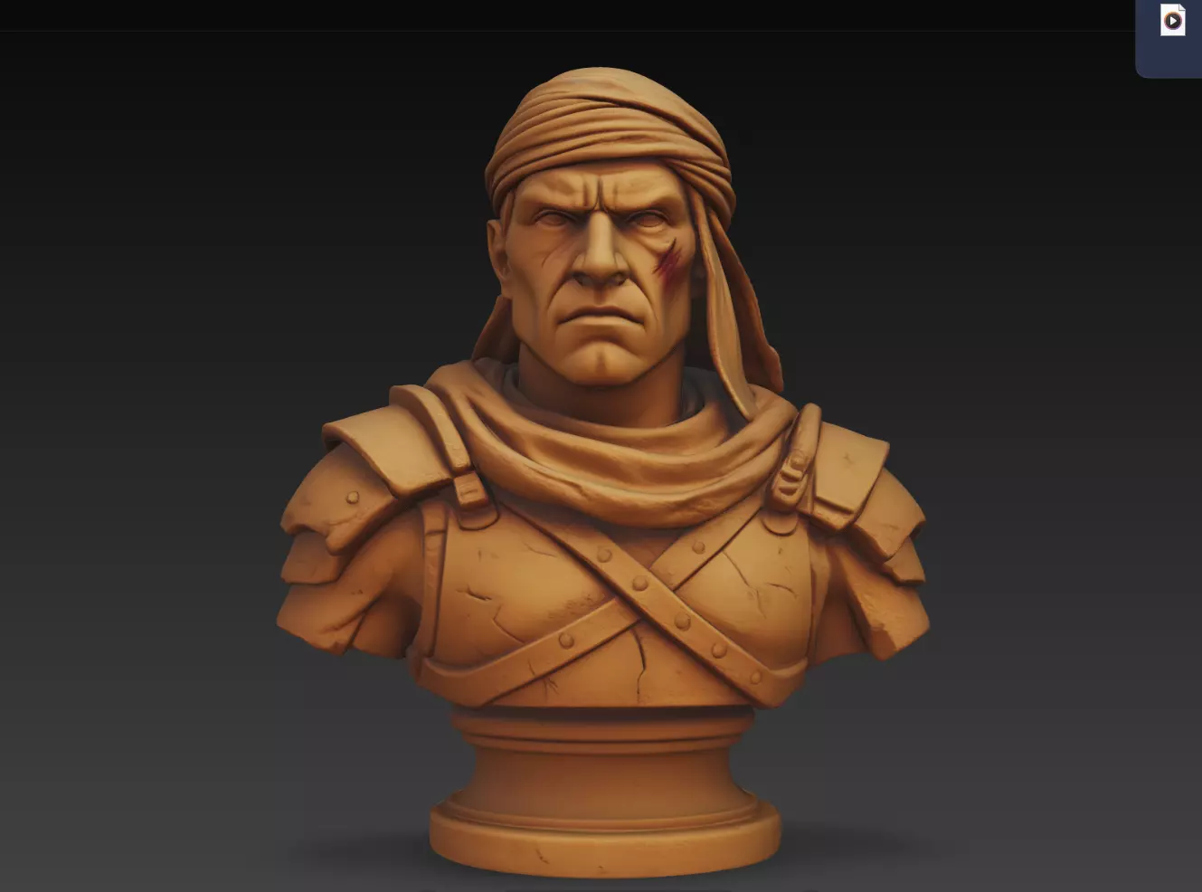 Sandveil Scar Veteran Raider Warrior Bust Statue STL Print Model 3D print model