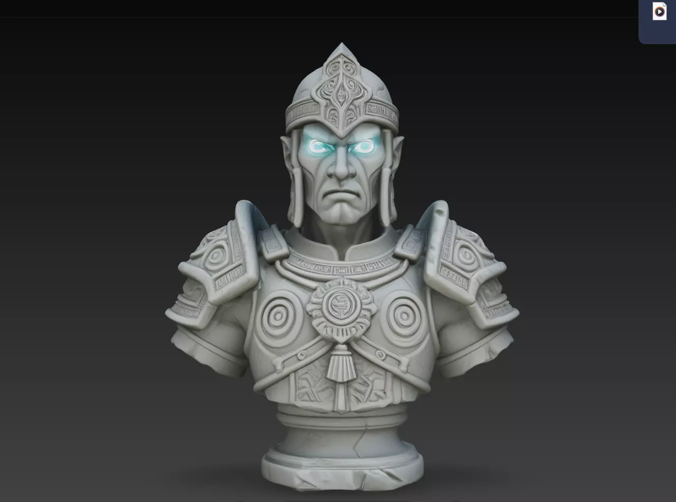 Frostlight Guardian Ornate Armor Bust STL Print Model 3D print model