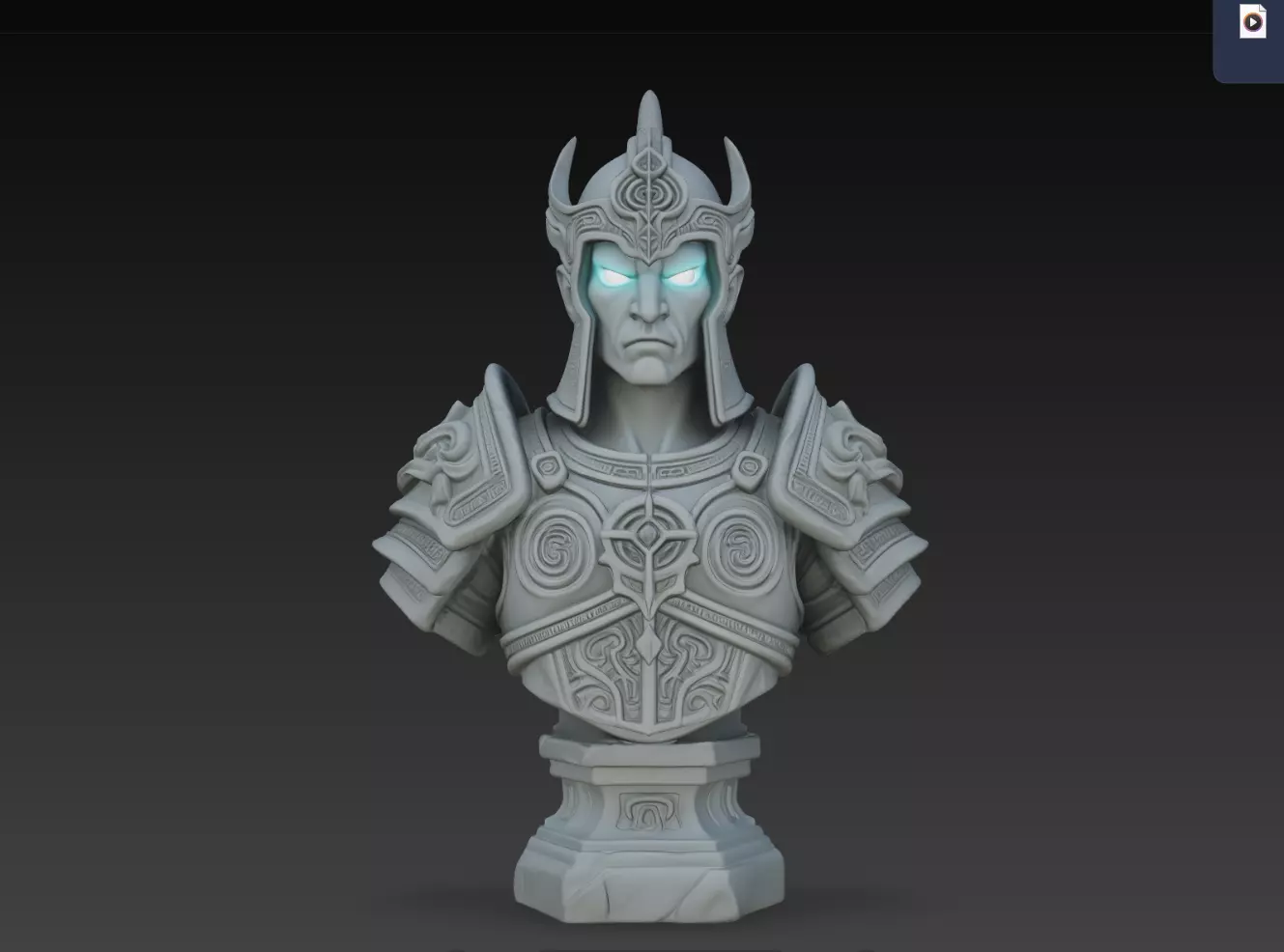Arcane Horned Sentinel Armor Bust STL Print Model 3D print model