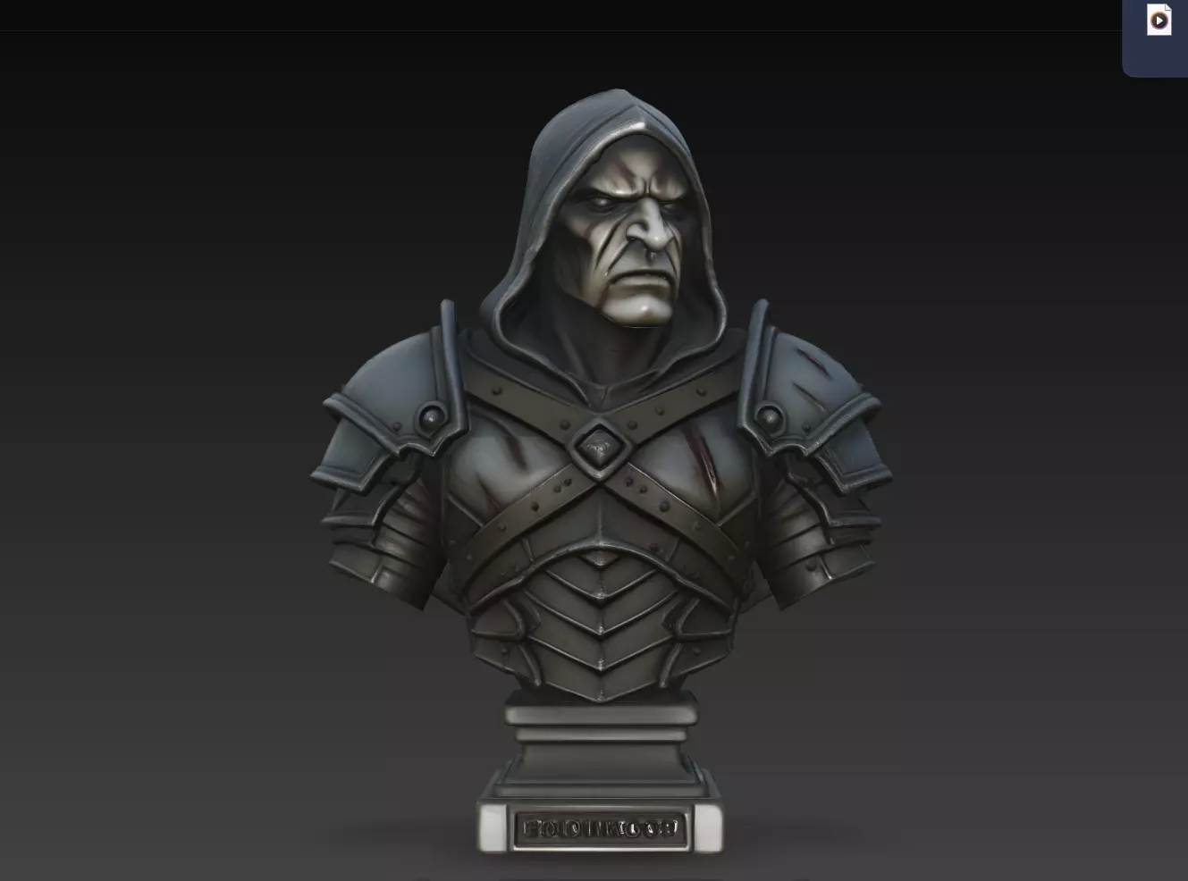 Ironshade Hooded Dark Raider Armor Bust STL Print Model 3D print model