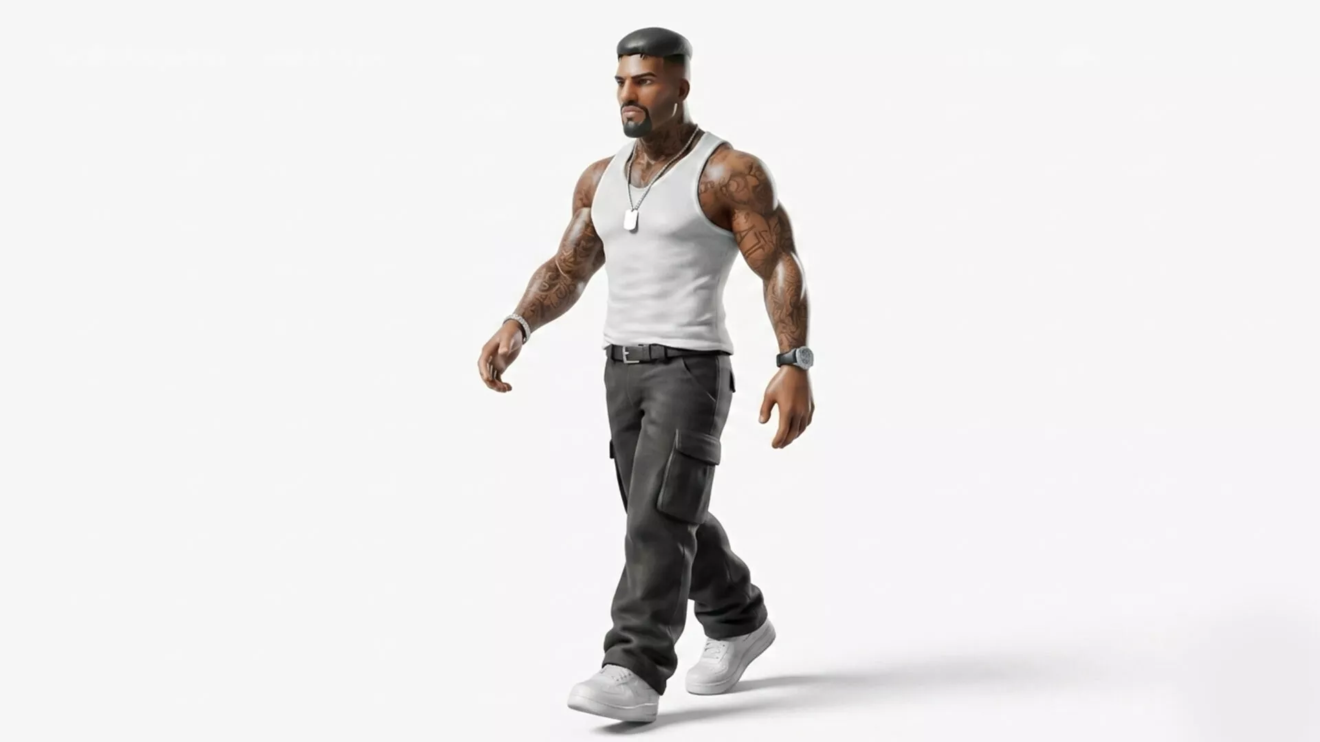 Animated Gangster Male Mafia Character 3D Model for Games Low-poly 3D model
