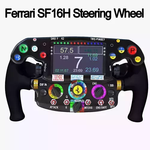 SF16H Steering Wheel Low-poly 3D model