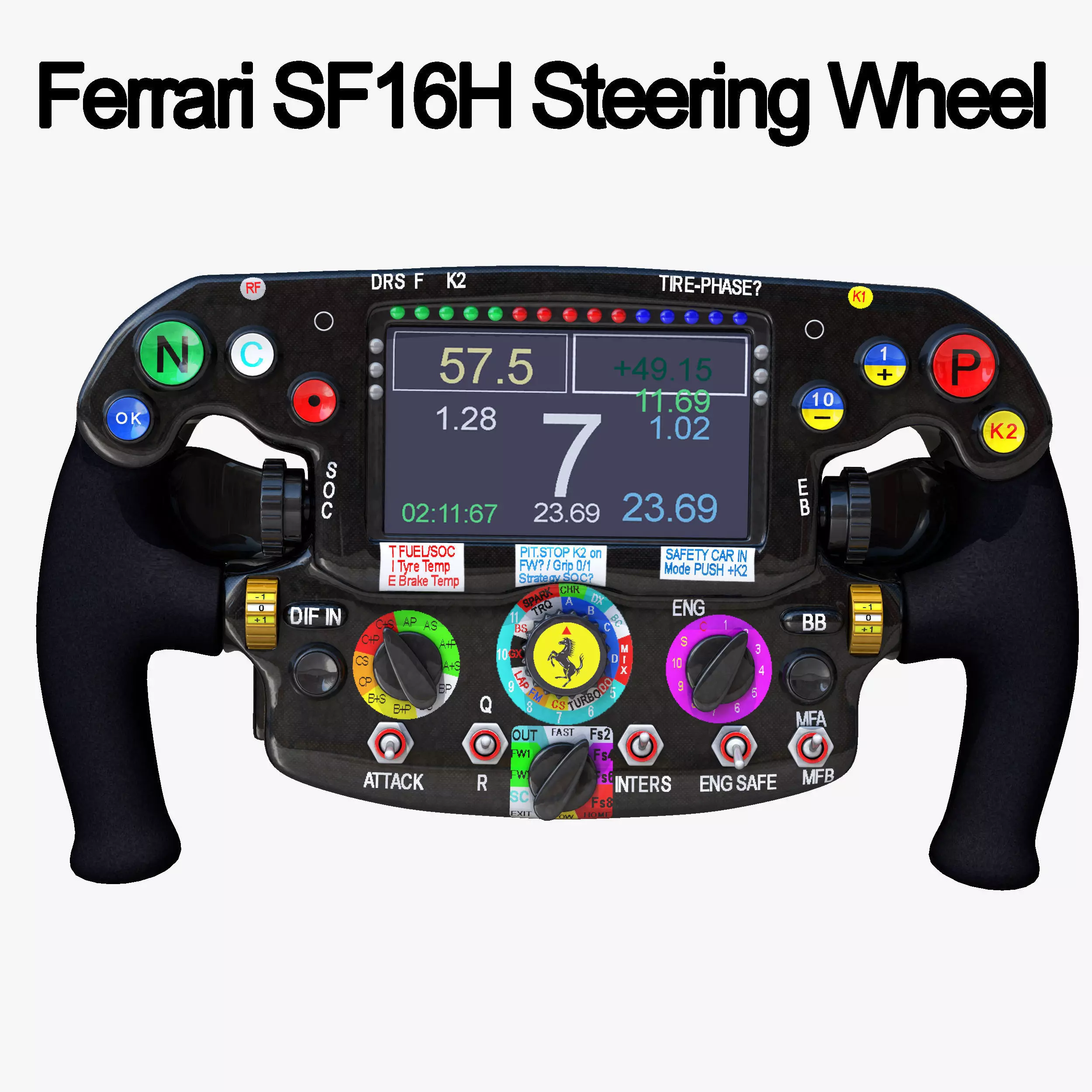 SF16H Steering Wheel Low-poly 3D model_0