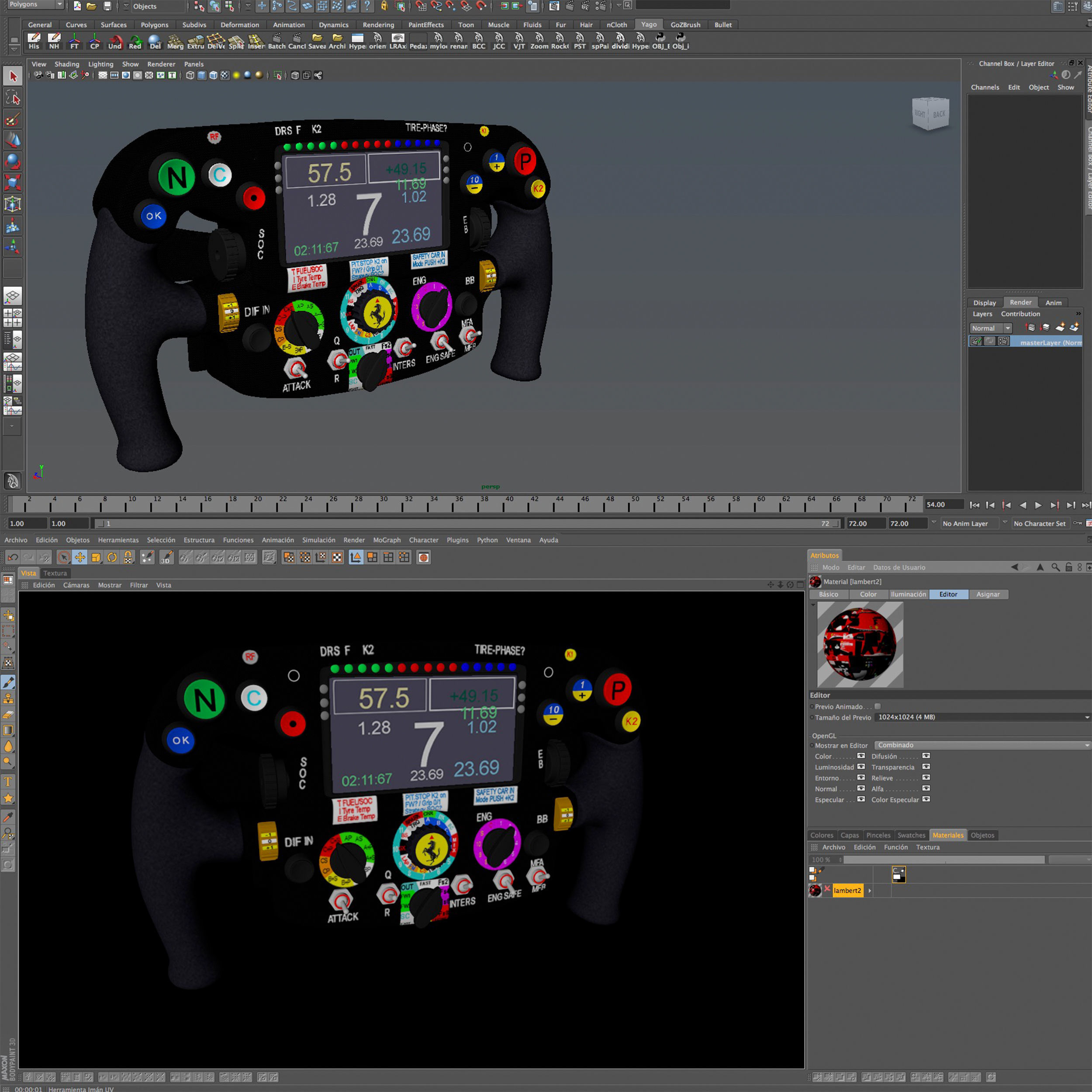 SF16H Steering Wheel Low-poly 3D model_11