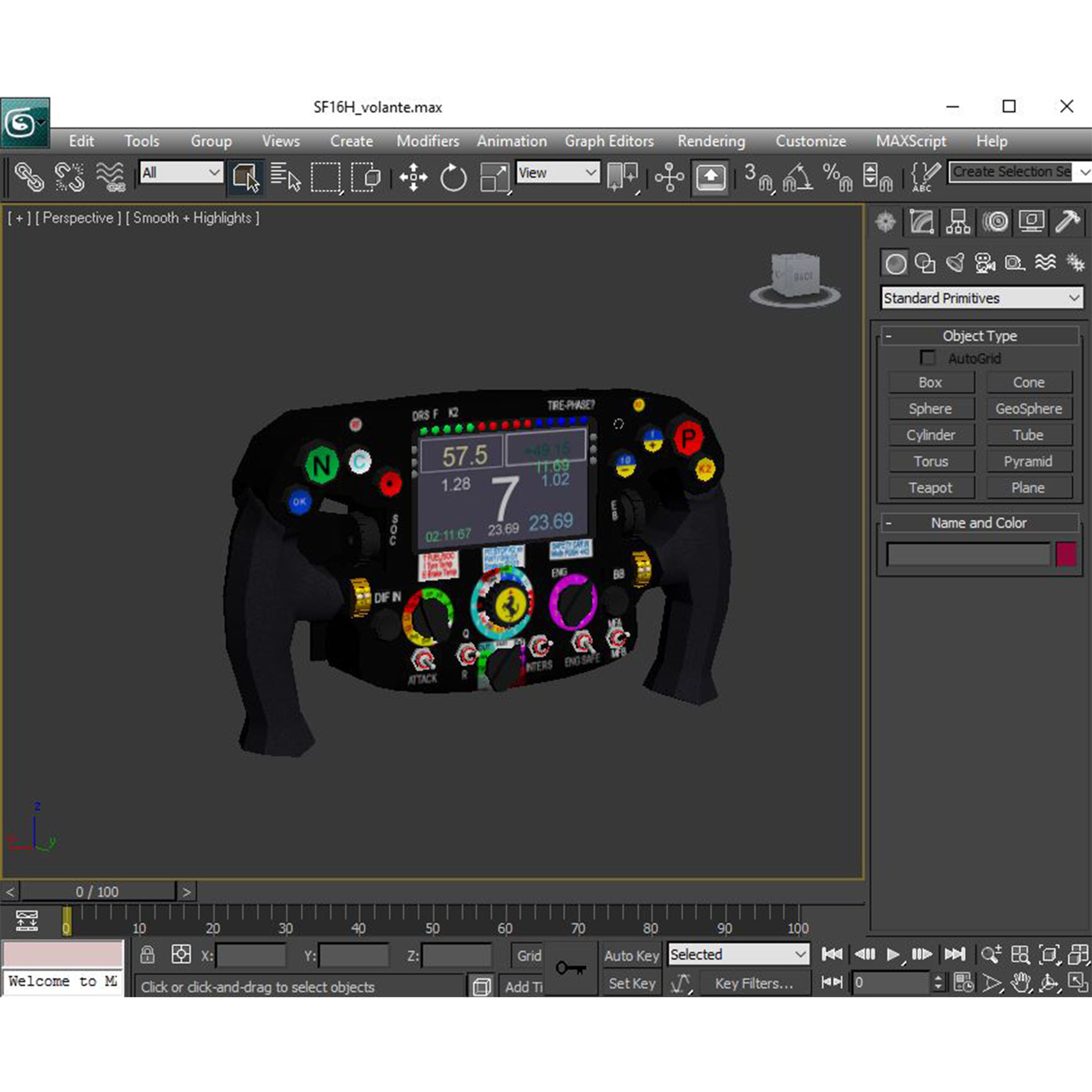 SF16H Steering Wheel Low-poly 3D model_12