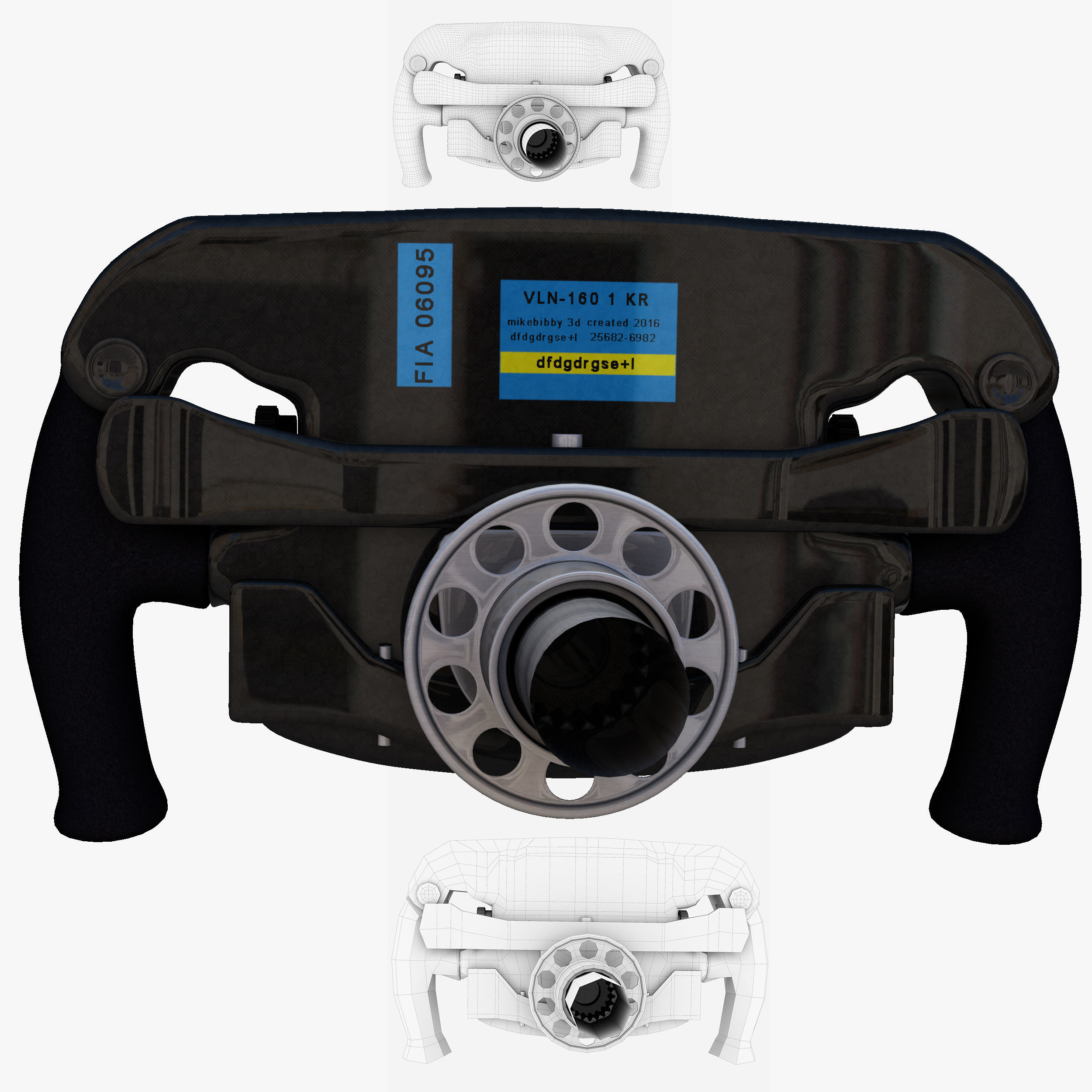 SF16H Steering Wheel Low-poly 3D model_3