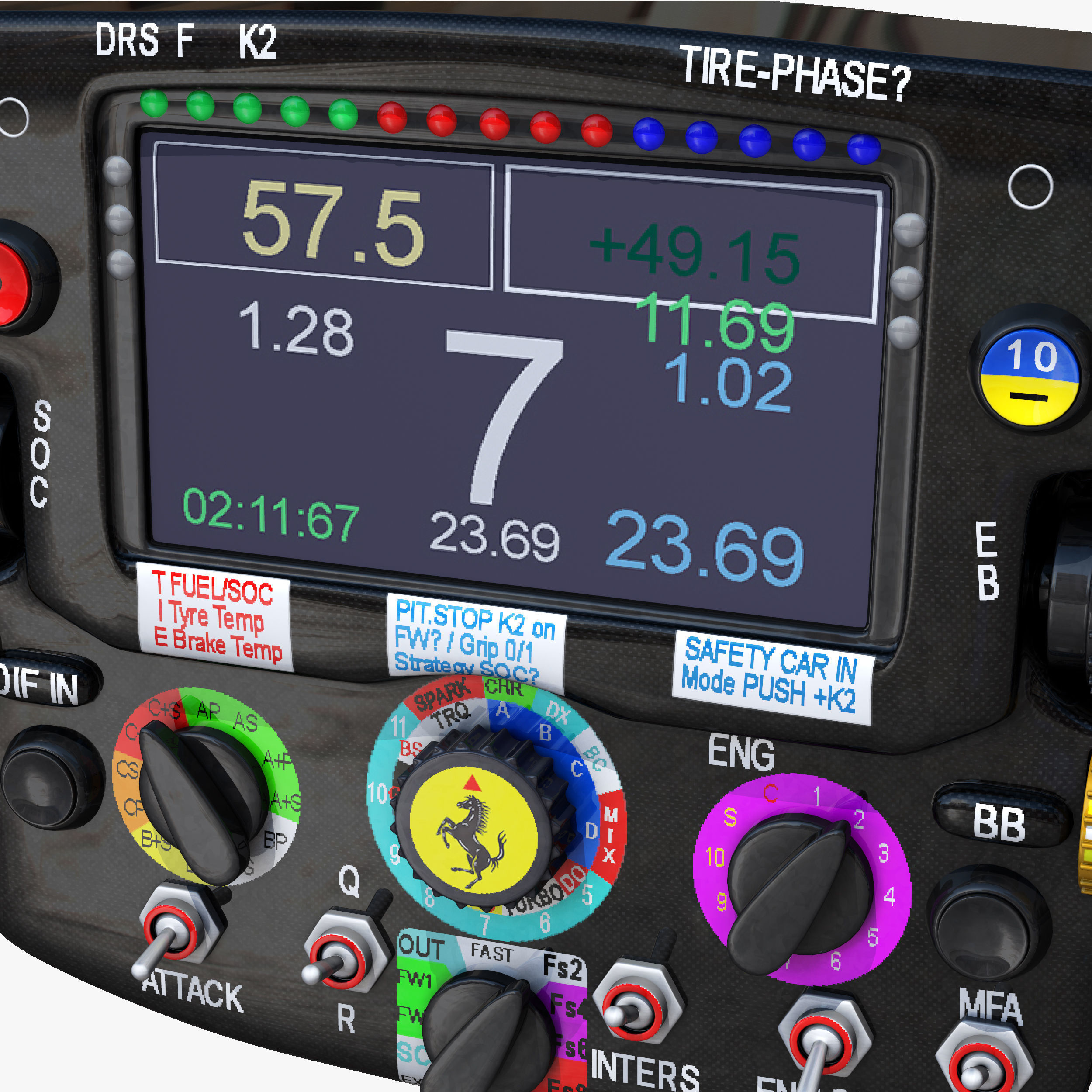 SF16H Steering Wheel Low-poly 3D model_5