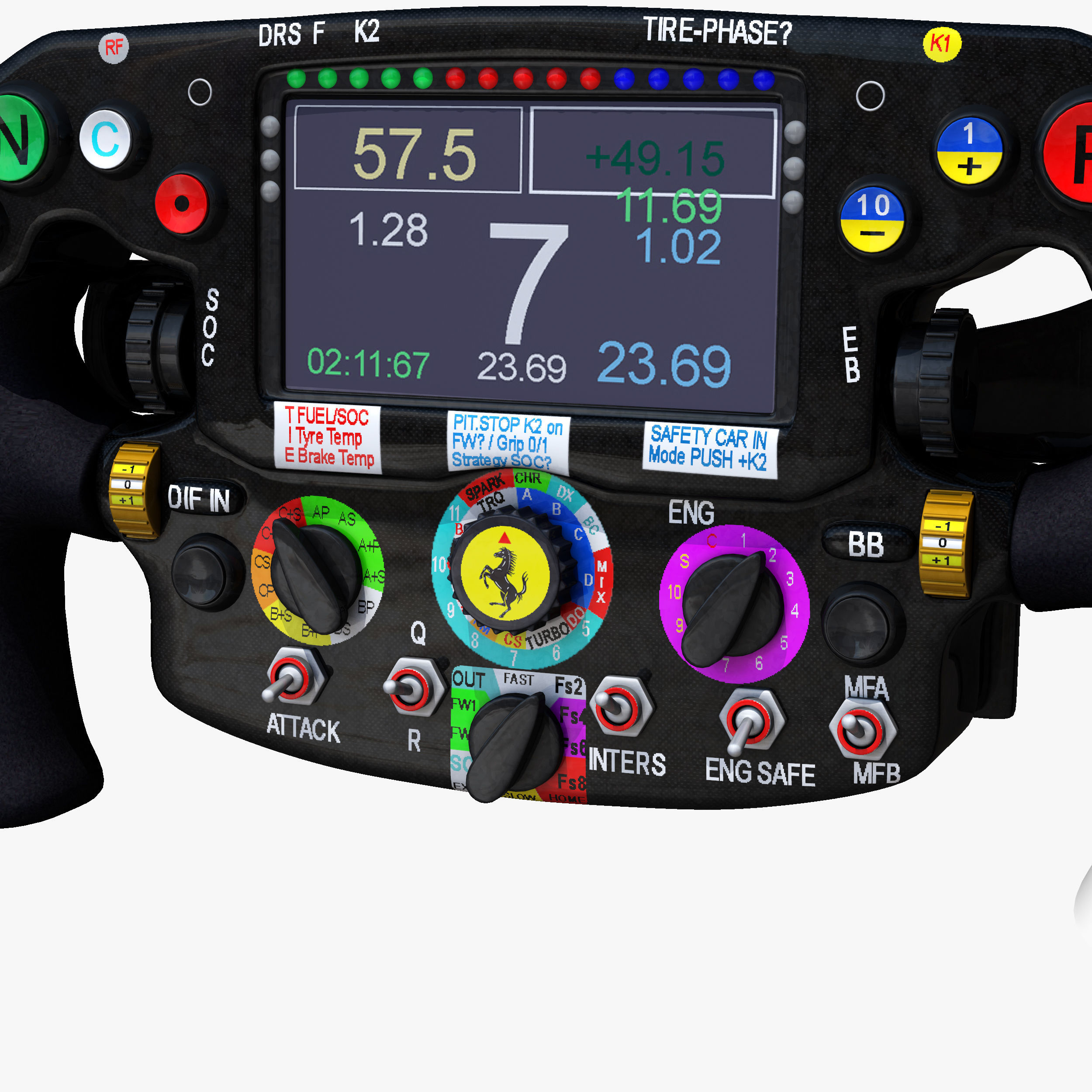 SF16H Steering Wheel Low-poly 3D model_6