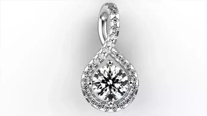 Sapphire Pave Twist Pendant 3D print model