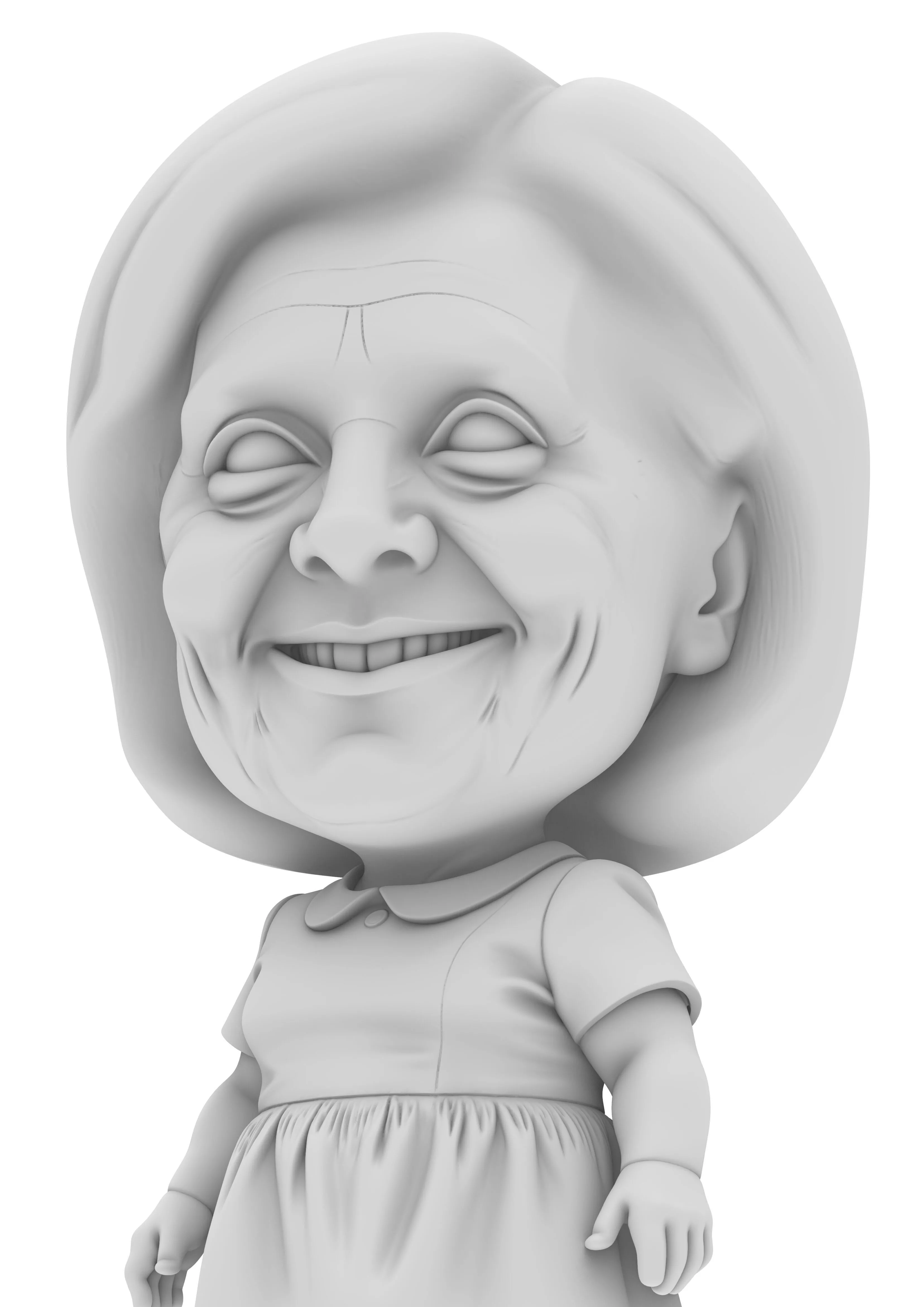 Chibi Politician Lady Angela Merkel 3D print model