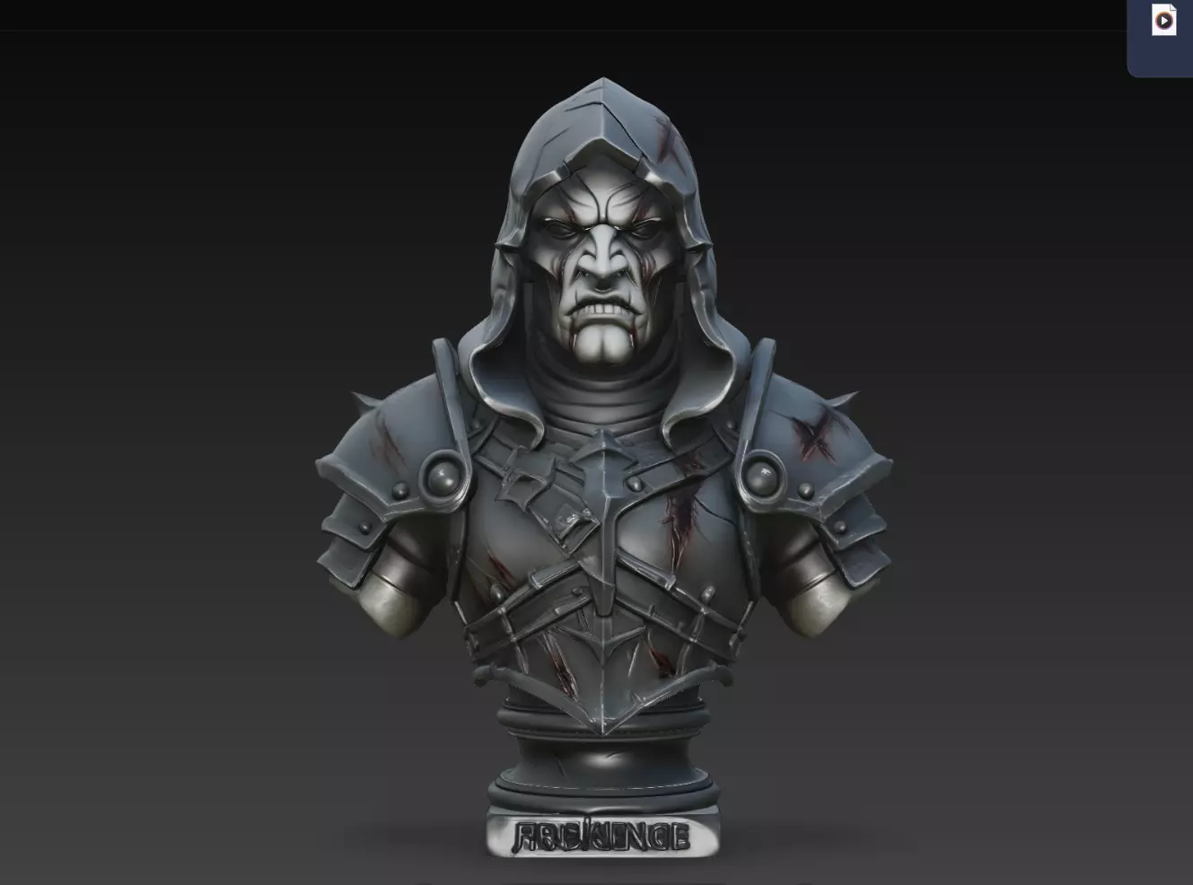 Bloodscar Hooded Orc Raider Armor Bust STL Print Model 3D print model