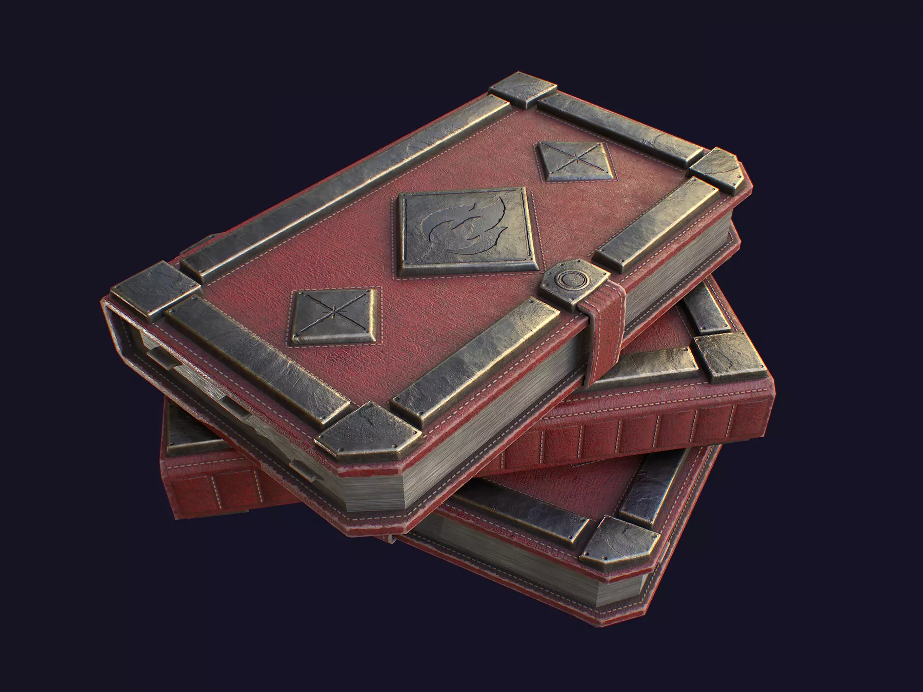 The Fire Book Low-poly 3D model