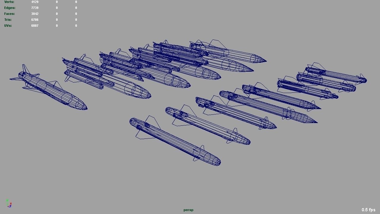 USSR rockets pack Low-poly 3D model_5