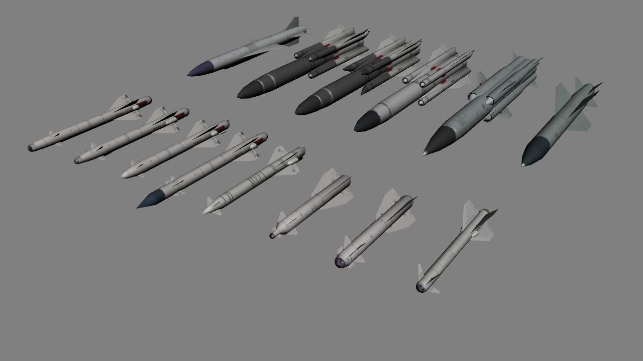 USSR rockets pack Low-poly 3D model_2