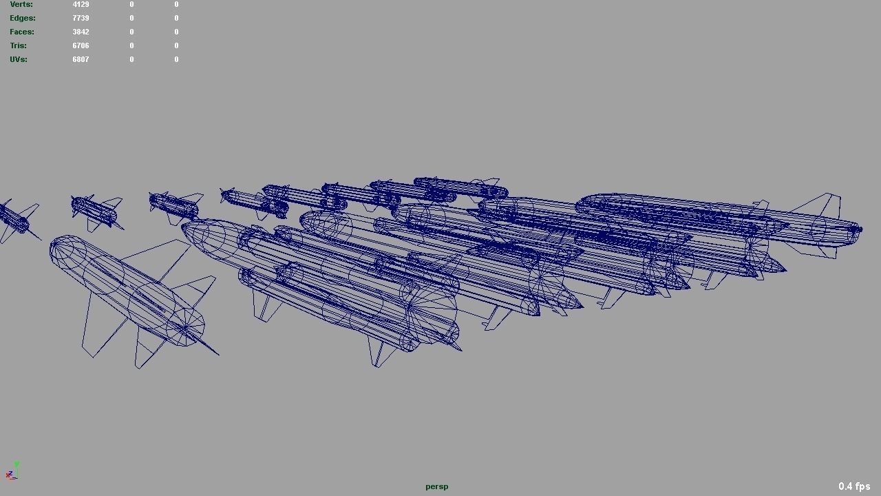 USSR rockets pack Low-poly 3D model_8