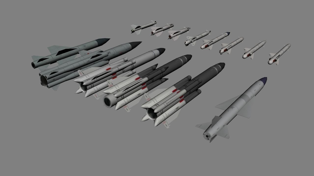 USSR rockets pack Low-poly 3D model_4