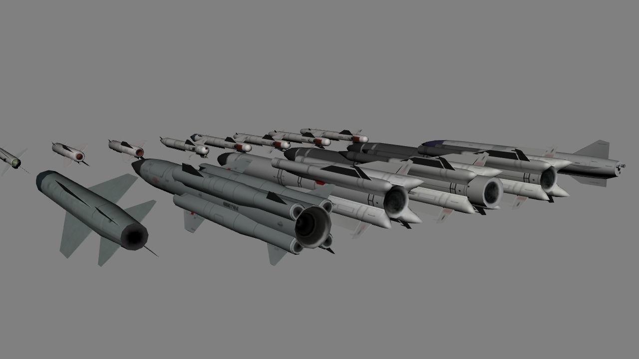 USSR rockets pack Low-poly 3D model_6