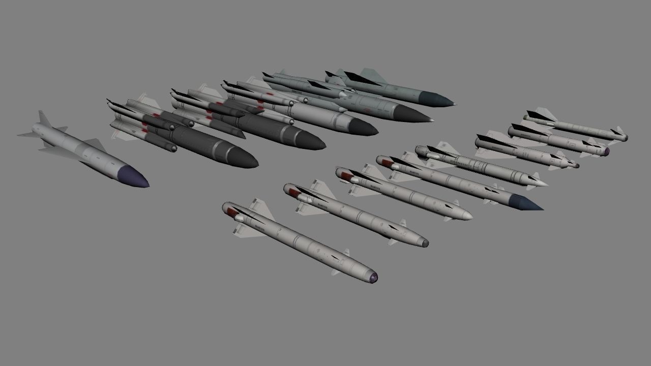 USSR rockets pack Low-poly 3D model_3