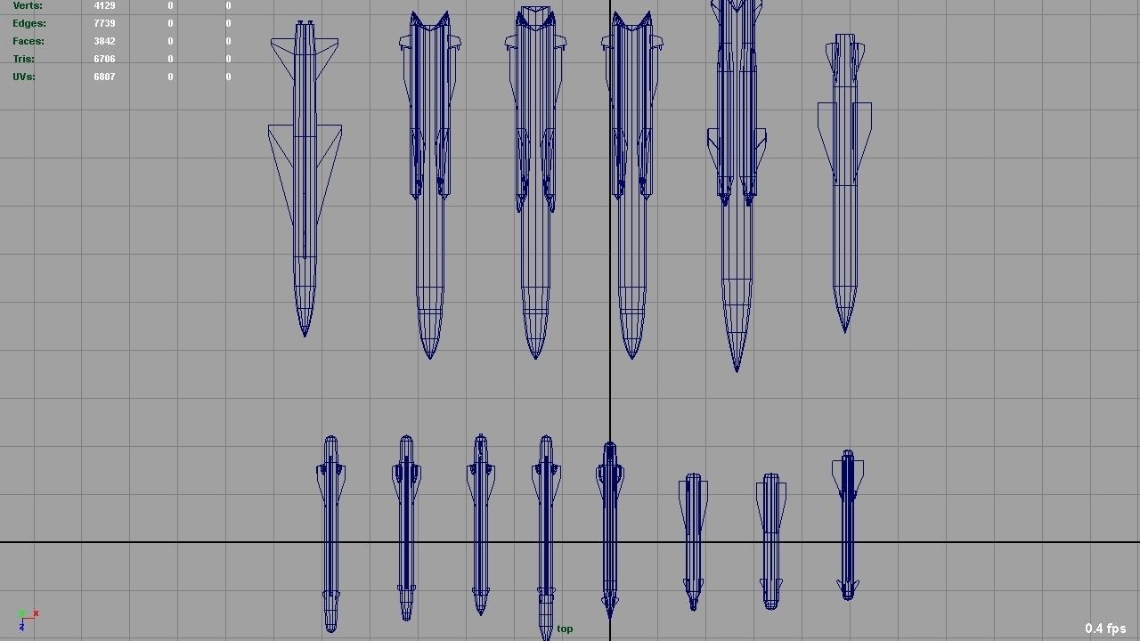 USSR rockets pack Low-poly 3D model_9