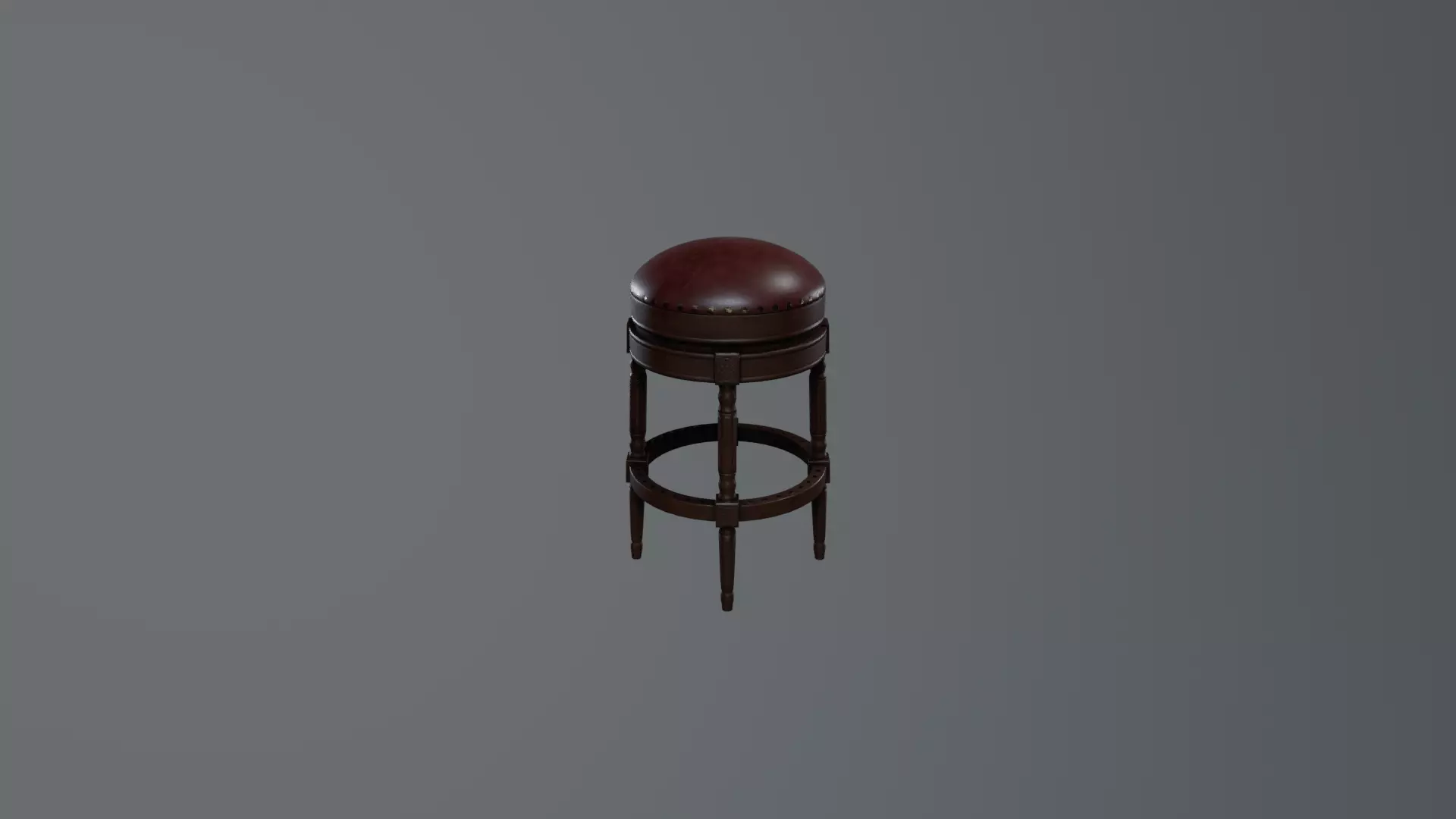 Vintage Leather Swivel Bar Chair Low-poly 3D model