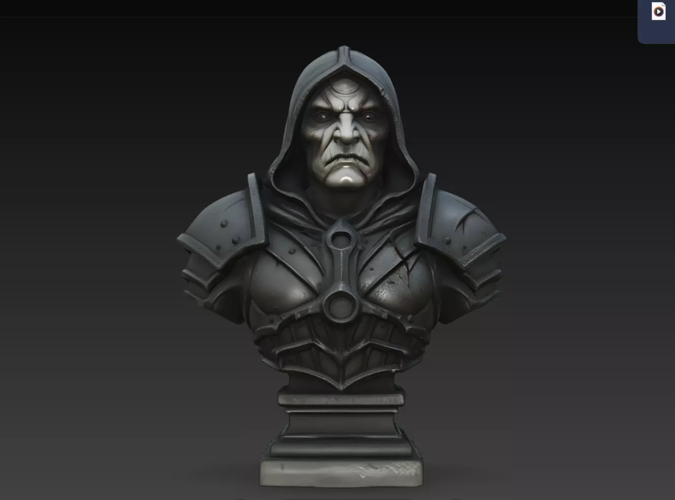 Grimhood Orc Dark Raider Armor Bust STL Print Model 3D print model