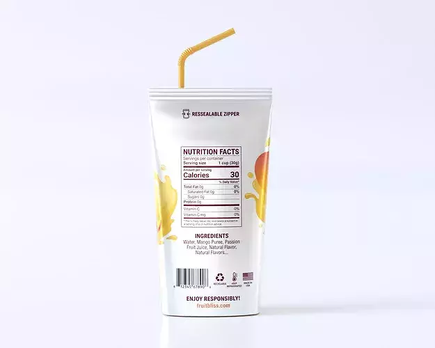 Juice Pouch Packaging 3D model 7