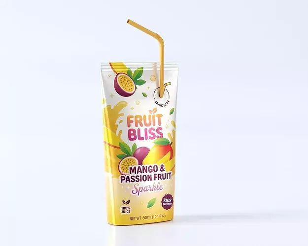 Juice Pouch Packaging 3D model 3