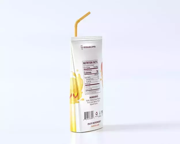 Juice Pouch Packaging 3D model 6
