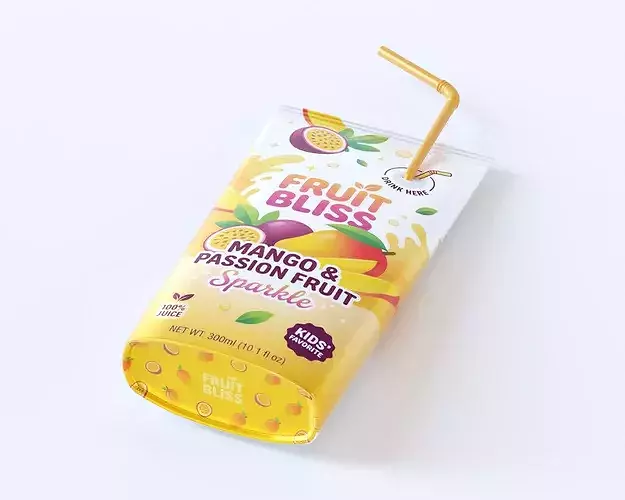 Juice Pouch Packaging 3D model 5