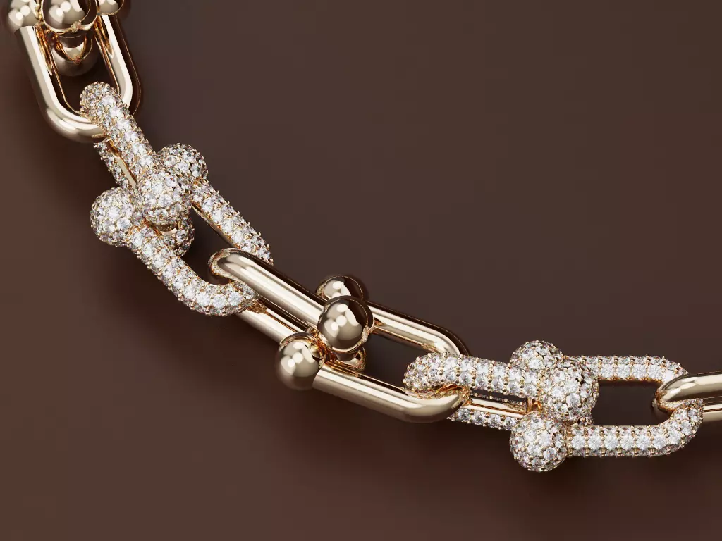 Tiffany HardWear Style Chain 3D Jewelry Model Free 3D print model
