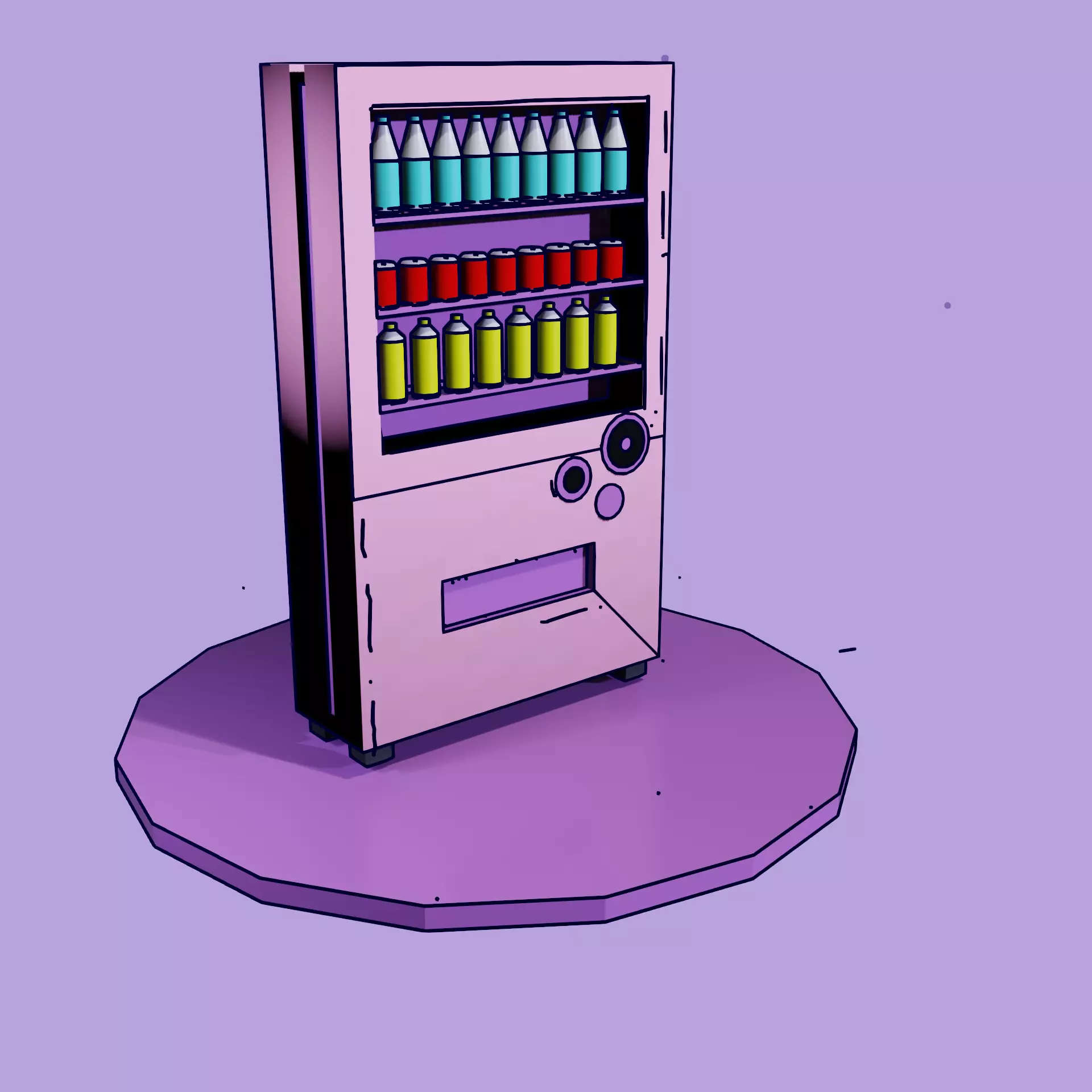 Stylized Low Poly Vending Machine Free low-poly 3D model