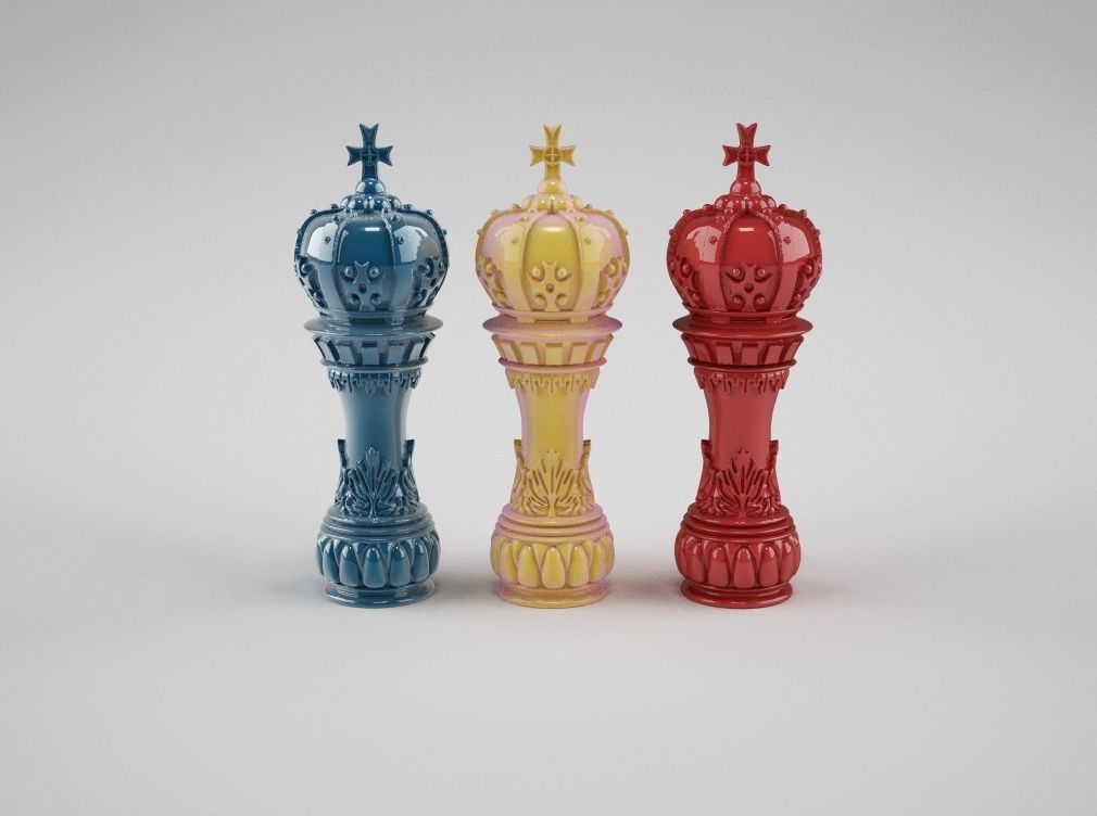 chess double set 3D print model_8