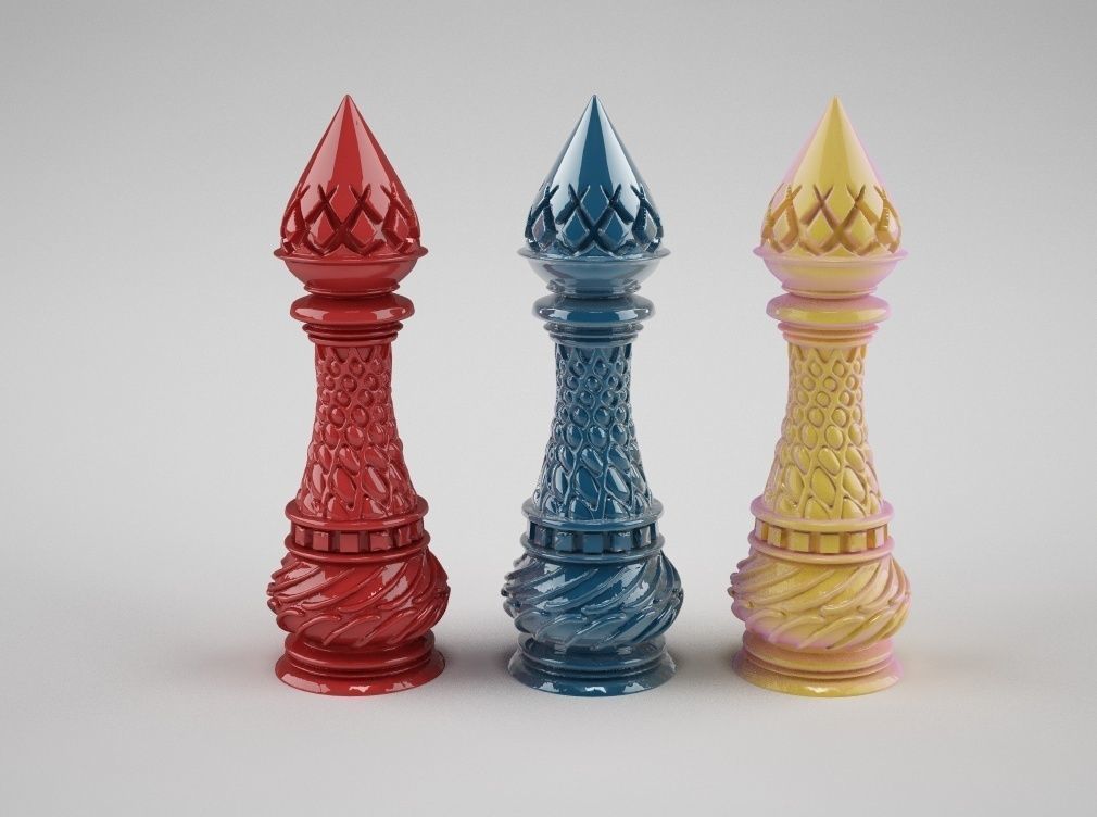 chess double set 3D print model_4