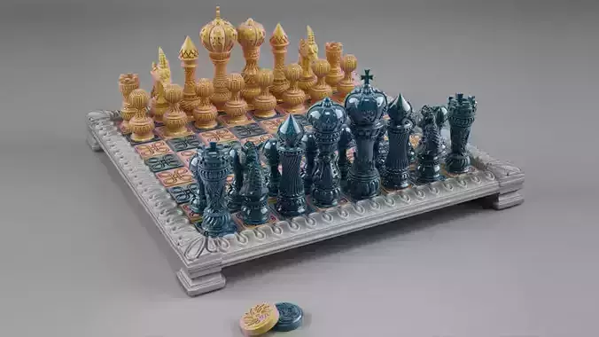 chess double set 3D print model