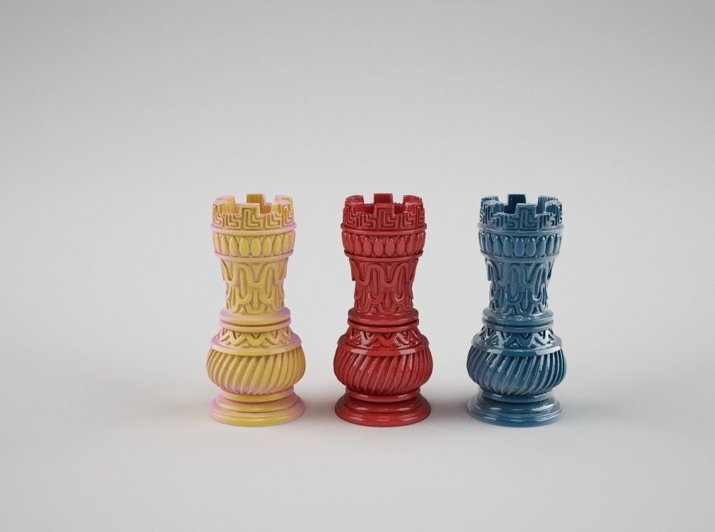chess double set 3D print model_2