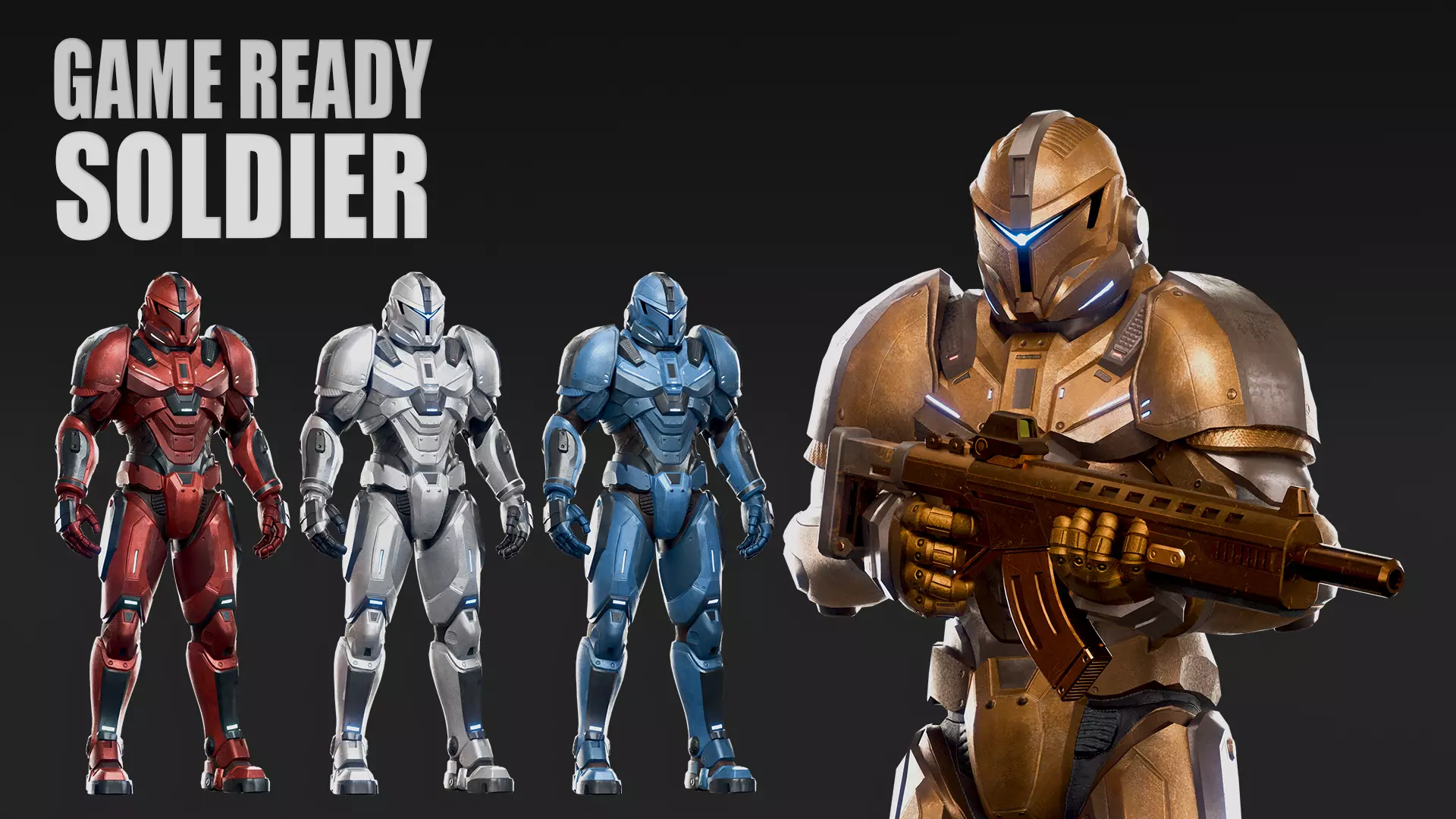 SciFi Soldier Character Low-poly 3D model