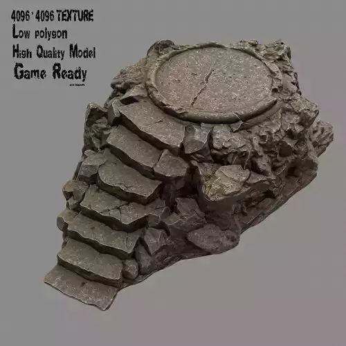 Temple rock with steps