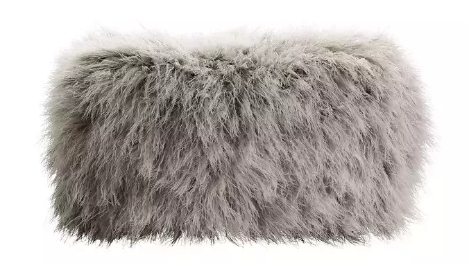 Beliani MUKKI Faux Fur Pouf 3D model 5