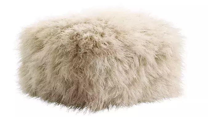 Beliani MUKKI Faux Fur Pouf 3D model 3